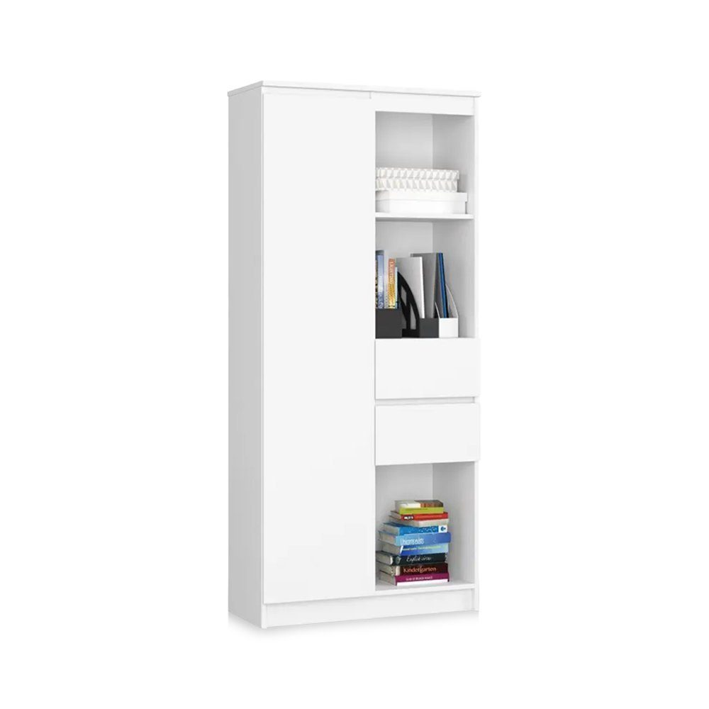 Roysson Home Bücherregal Bücherregal Standregal Wandregal Aktenregal 80x35x180cm Weiß EOS