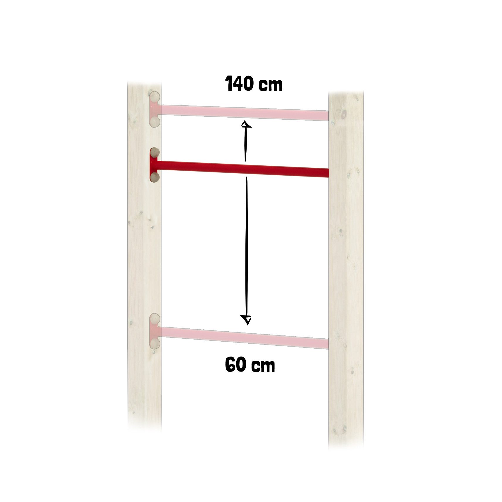 Wickey Turnreck FIT Tumble 302 - Doppel-Turnreck mit Reckstangen für den Garten, (Unterschiedlich montierbare Höhen (90 - 140 cm) – mitwachsend nutzbar, - Komplettset Inkl. Schrauben & Befestigungsmaterial), mitwachsend, extrem witterungsbeständig, 100 kg Belastbar