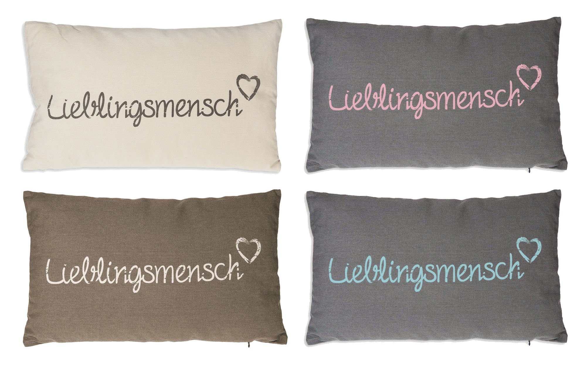 Haus und Deko Kuscheltier Lieblingsmensch Kissen Bezug 30x50 cm Baumwolle K günstig online kaufen