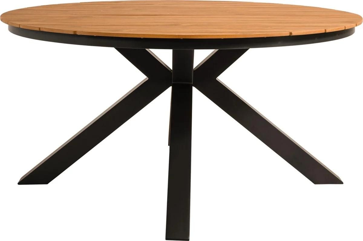 Natur24 Gartentisch Arezzo Tisch Polywood Aluminium Natur Anthrazit 120 x 120 x 74 cm