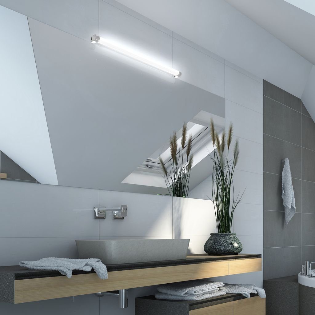 B.K.Licht Spiegelleuchte, LED fest Badezimmer, integriert, Aufsatz-Lampe, Wand-Leuchte, IP44, Neutralweiß, Spiegel, Schminklicht