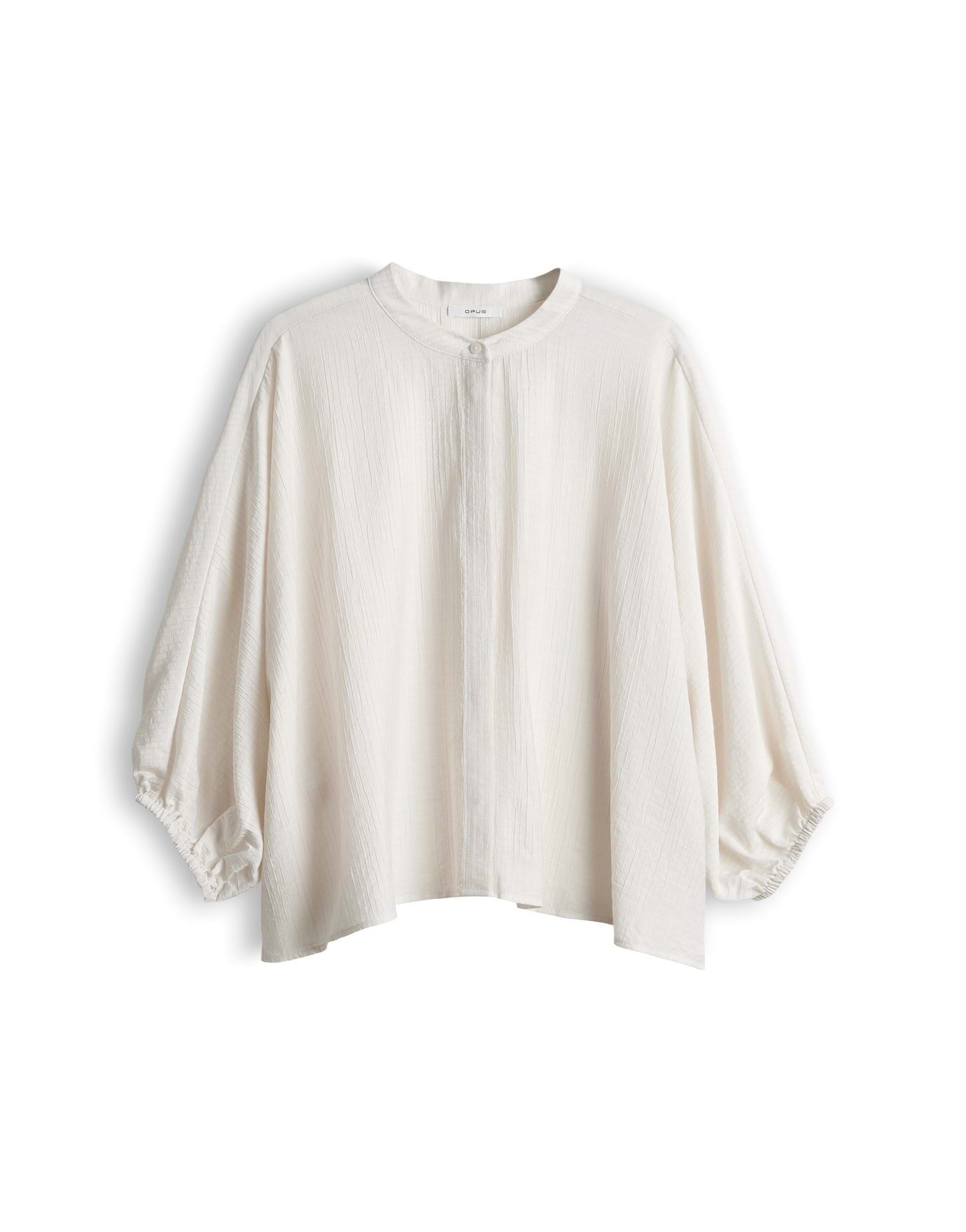 OPUS Kurzarmbluse aus Crinkle Webware mit Oversize Fit Luftiger Look mit femininer Rückenfalte
