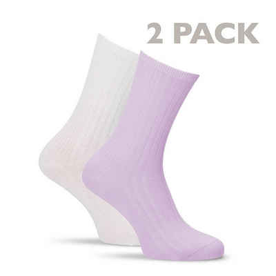 Tamaris Langsocken Damen Söckchen mit Rippenstruktur (Spar-Set, 2-Paar) aus hautfreundlicher Baumwolle