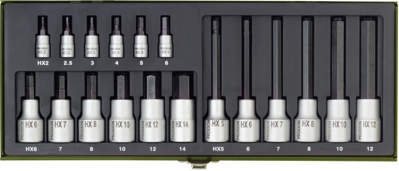 PROXXON INDUSTRIAL Steckschlüssel Proxxon Spezialsatz 18-teilig 1/4 und 1/2