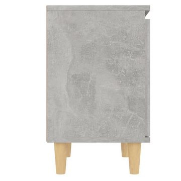 furnicato Nachttisch mit Massivholz-Beinen Betongrau 40x30x50 cm