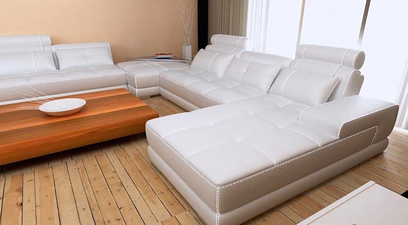 Ledersofa Sofas Ecksofa, Sofa XXL JVmoebel Wohnlandschaft Ecksofa Couch Designer