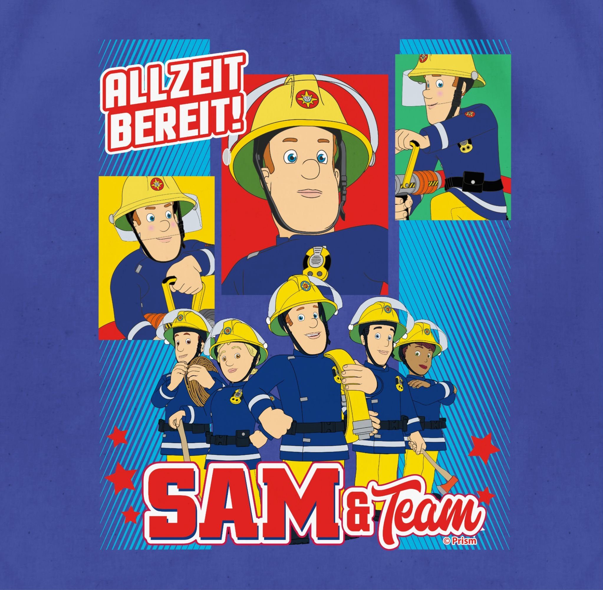 Shirtracer Turnbeutel Allzeit bereit! - Sam & Team, Feuerwehrmann Sam Tasche