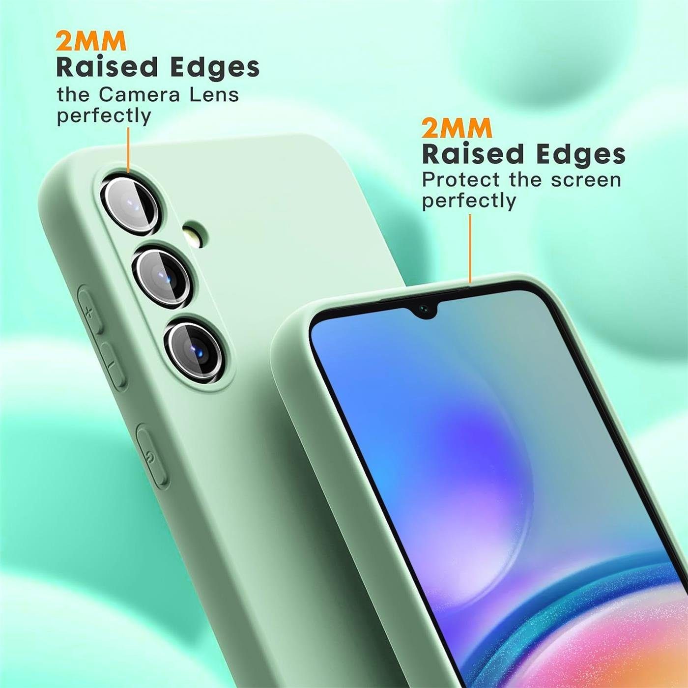 CoolGadget Handyhülle Silikon Case für das Samsung Galaxy A15 4G / 5G Slim TPU Cover 6,5 Zoll, Weiche Schutz Hülle mit Innen Fleece aus Stoff Handy Tasche – Bild 2 von 5
