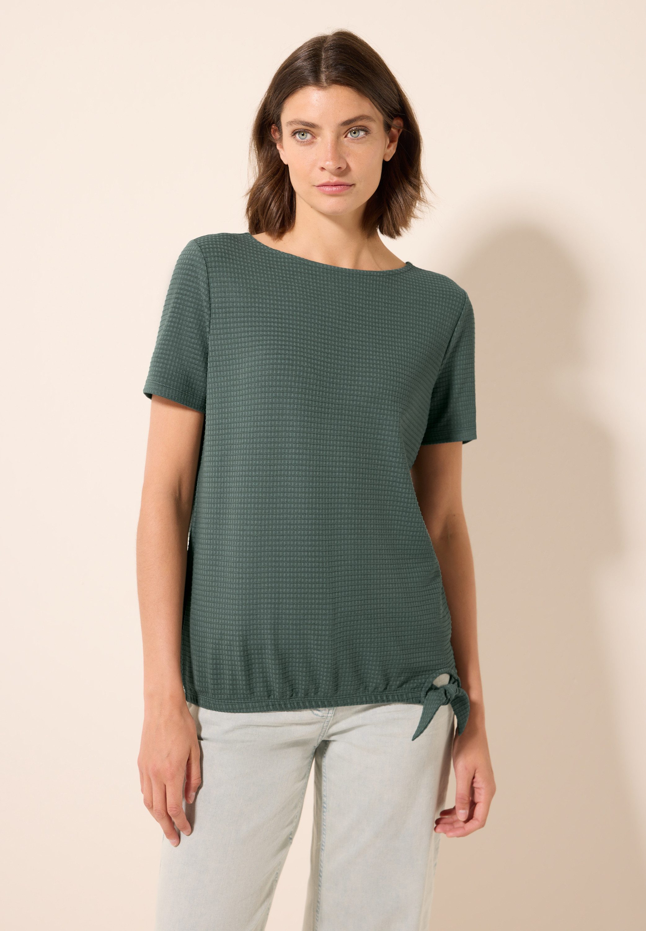 Cecil T-Shirt, mit Materialmix günstig online kaufen