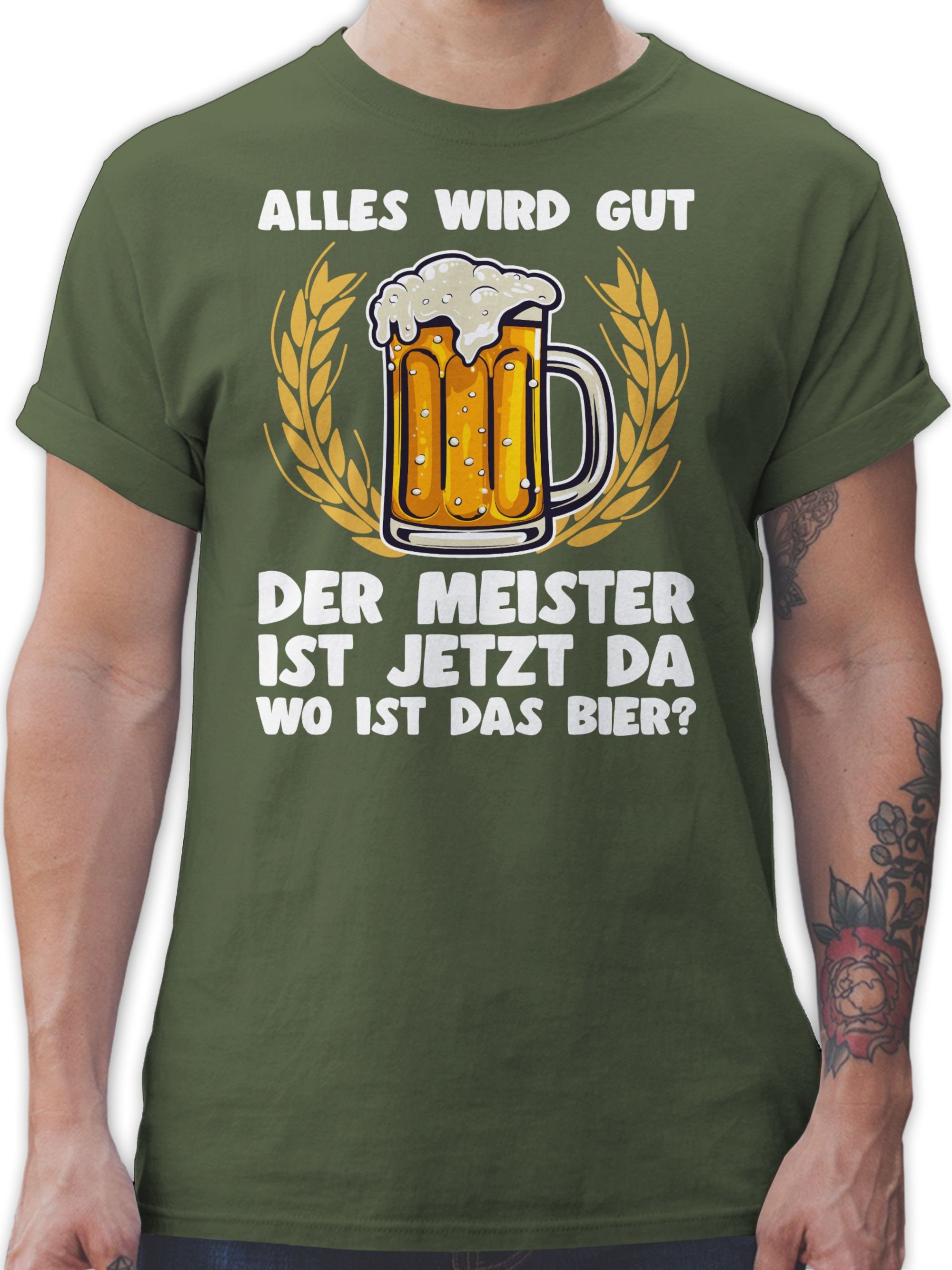 Shirtracer TShirt Alles wird gut der Meister ist jetzt da Bier Sprüche