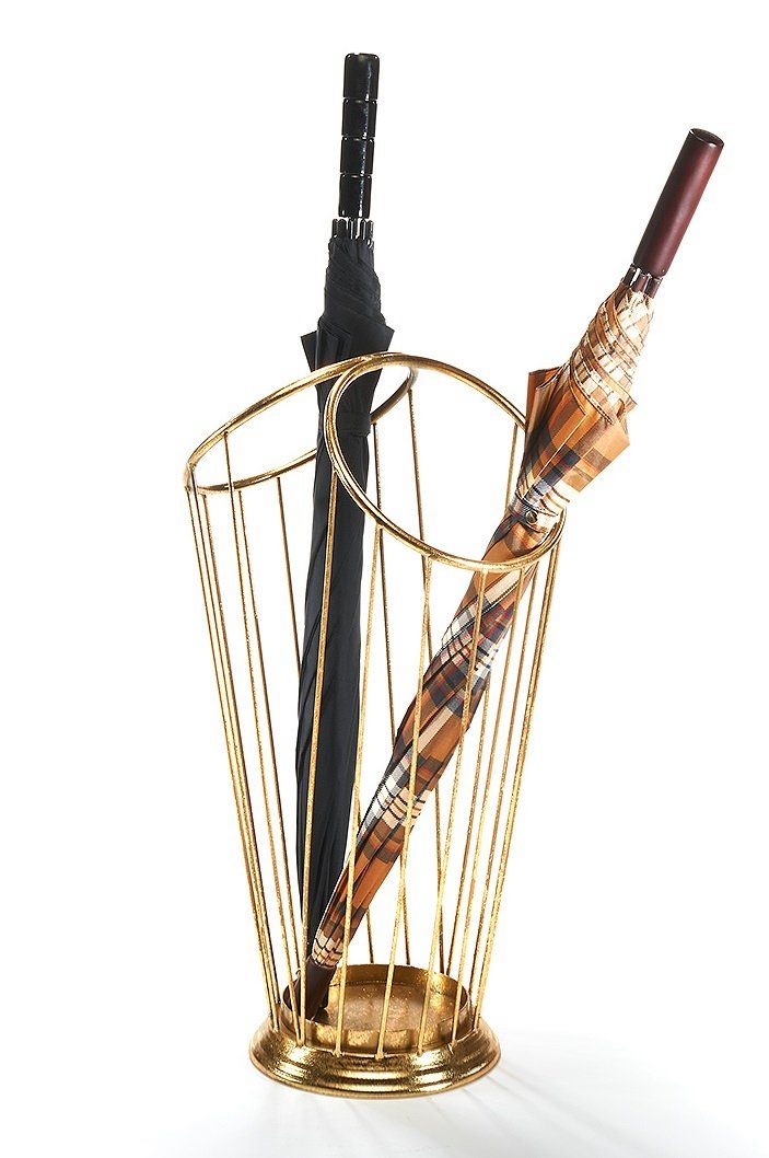 Schirmständer Modern Schwarz-Gold - Eleganter Regenschirmhalter Mit Abtropfschale Für Flur & Eingangsbereich