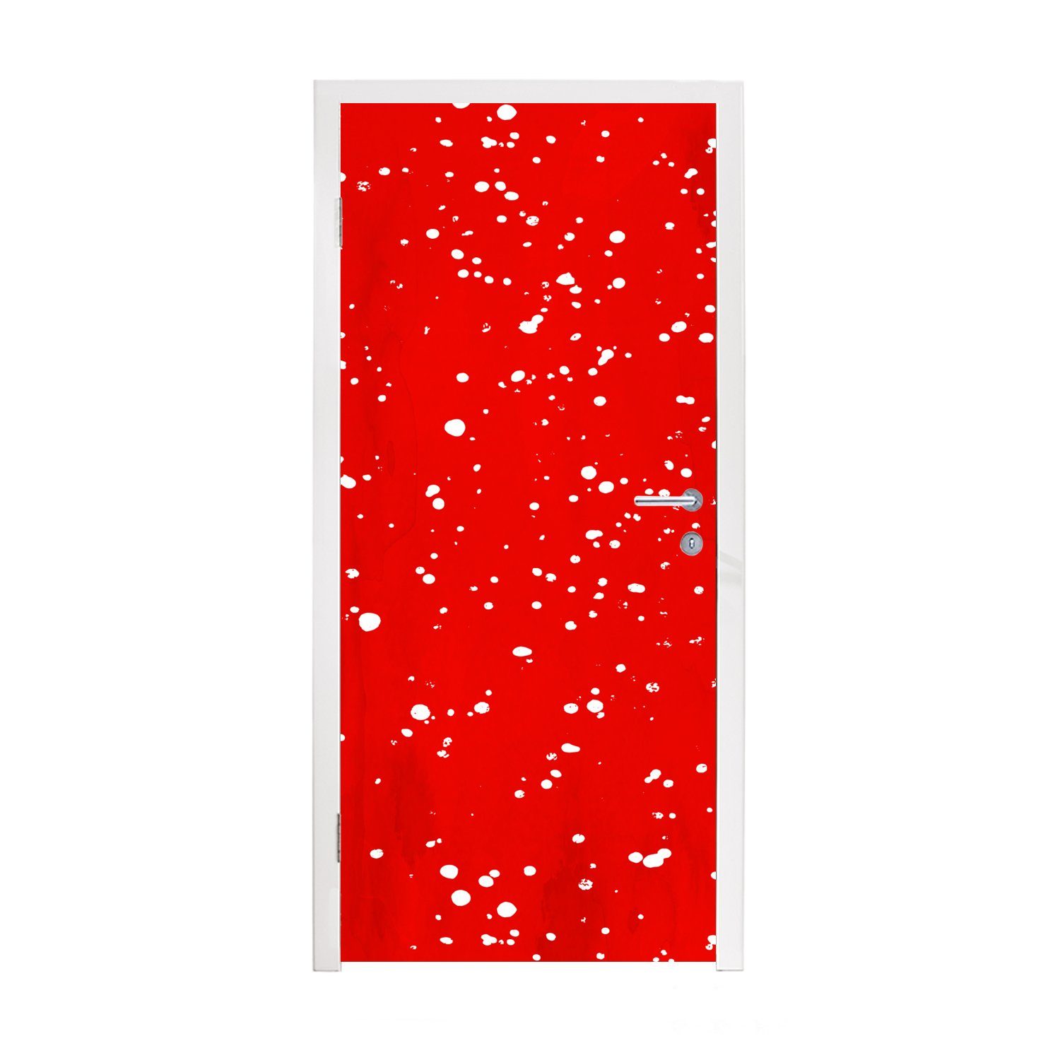 MuchoWow Türtapete Polka dots - Rot - Pilz, Matt, bedruckt, (1 St), Fototapete für Tür, Türaufkleber, 75x205 cm