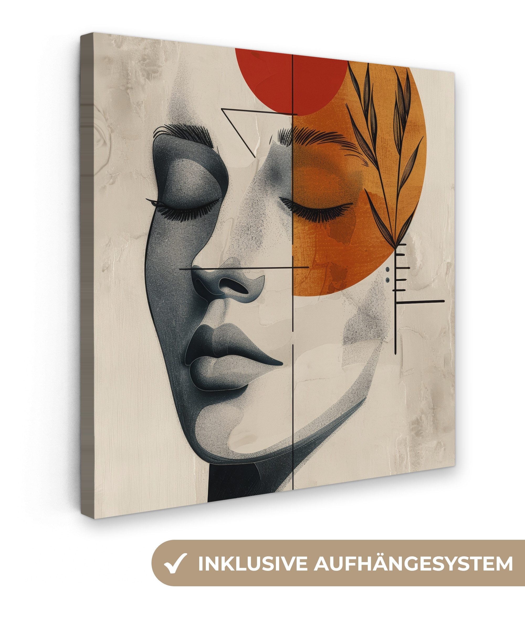 OneMillionCanvasses® Leinwandbild Gesicht - Kreise - Kunst - Modern, Fotodr günstig online kaufen