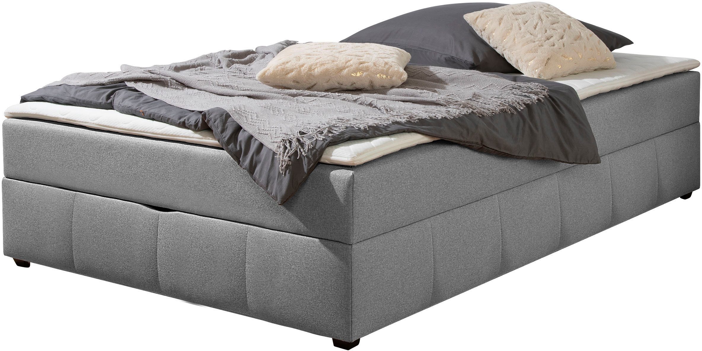 Home affaire Boxbett Niemes inkl. Bettkasten und Topper, auch in Überlänge erhältlich, Boxbett ohne Kopfteil, inkl. Topper – Bild 2 von 5