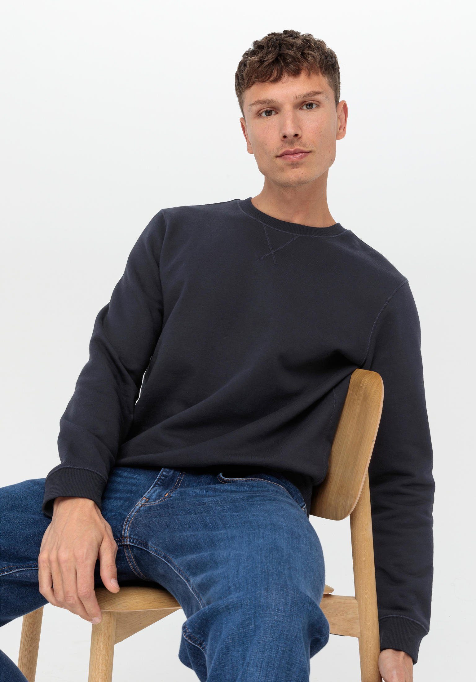Hessnatur Sweatshirt aus reiner Bio-Baumwolle (1-tlg) marine