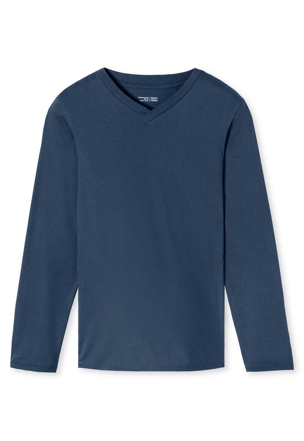 Schlafanzug Langarmshirt V-Ausschnitt