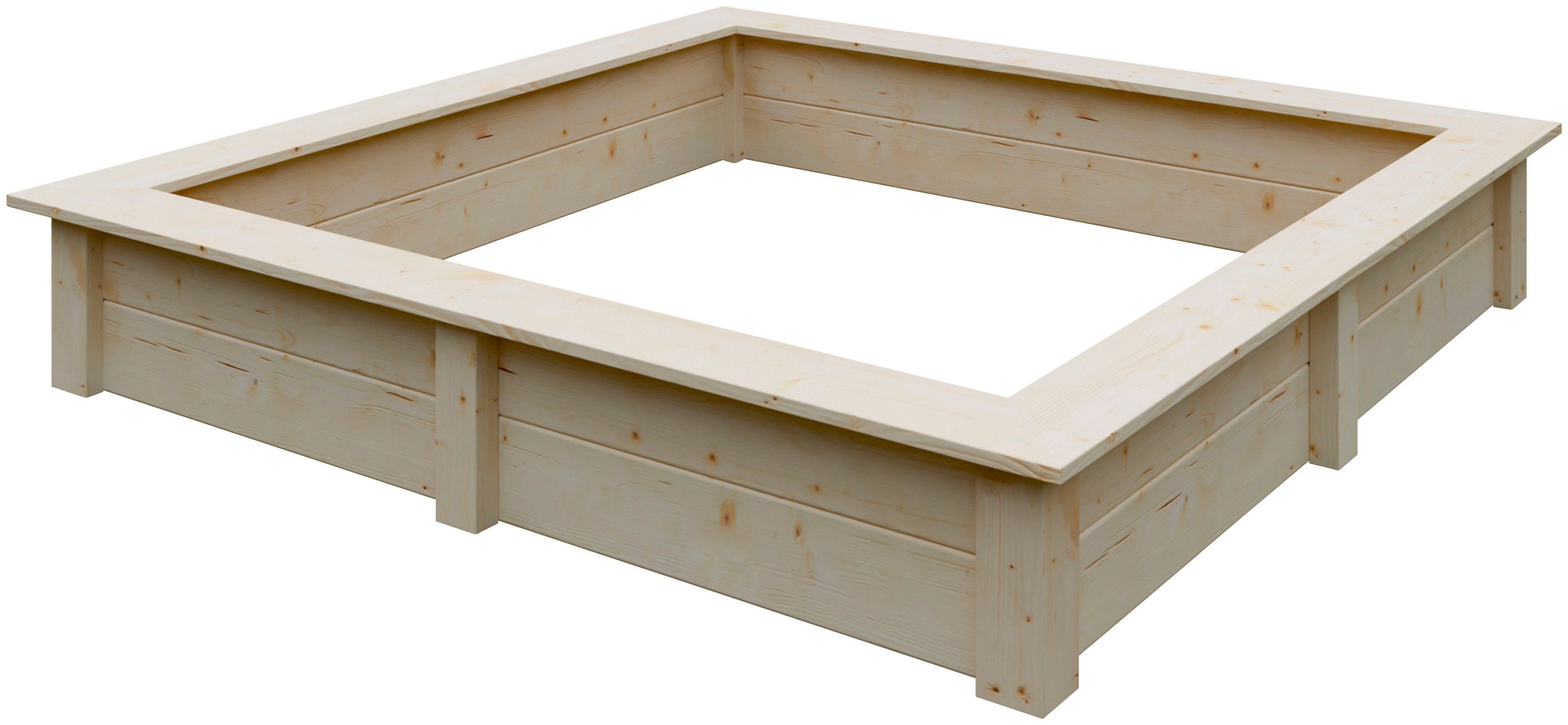 KONIFERA Sandkasten, BxLxH: 150x150x24 cm günstig online kaufen