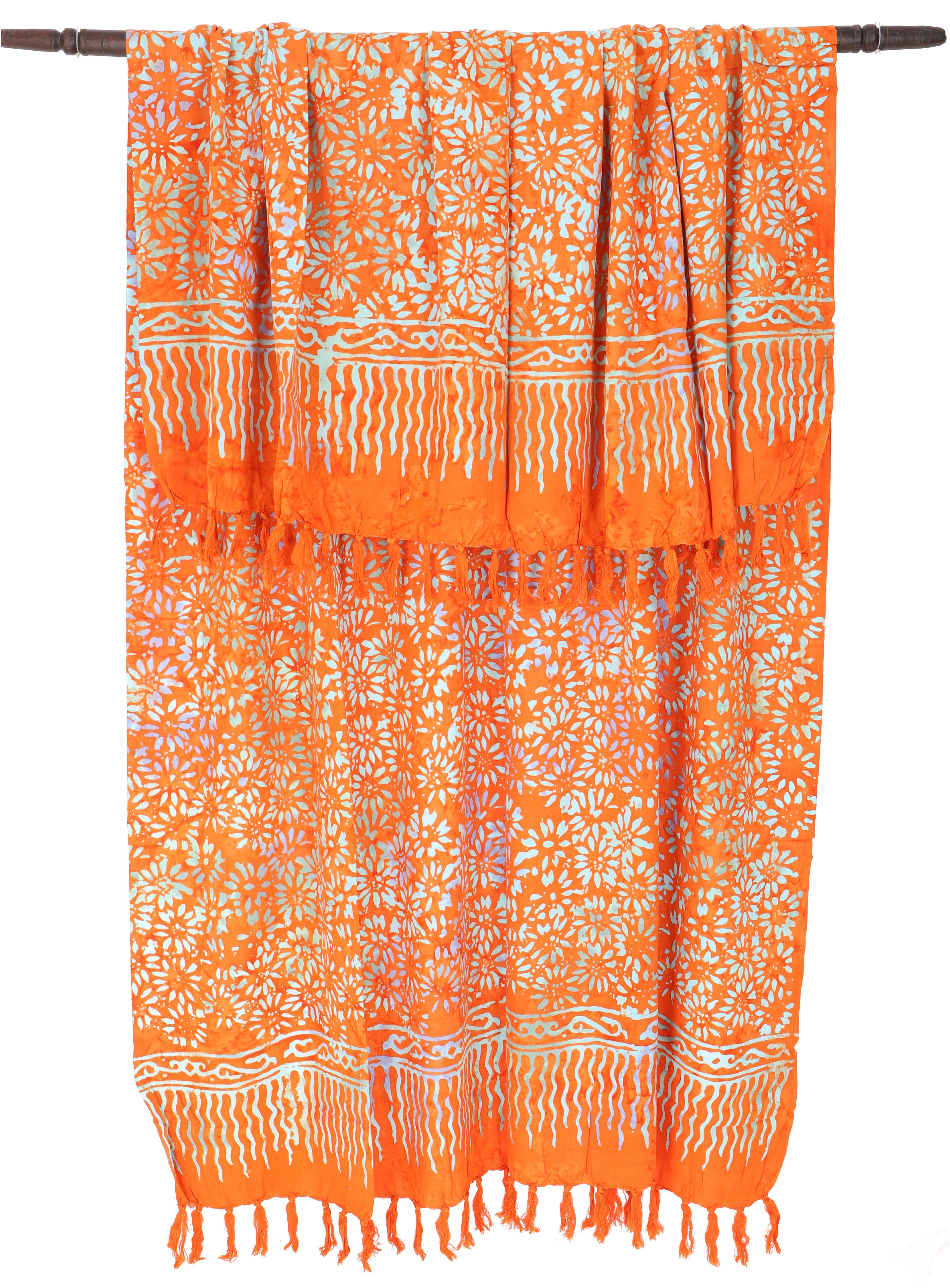 Wickelrock,.. Wandbehang, Guru-Shop Batik Sarong, Bali Sarong Design 32/orange