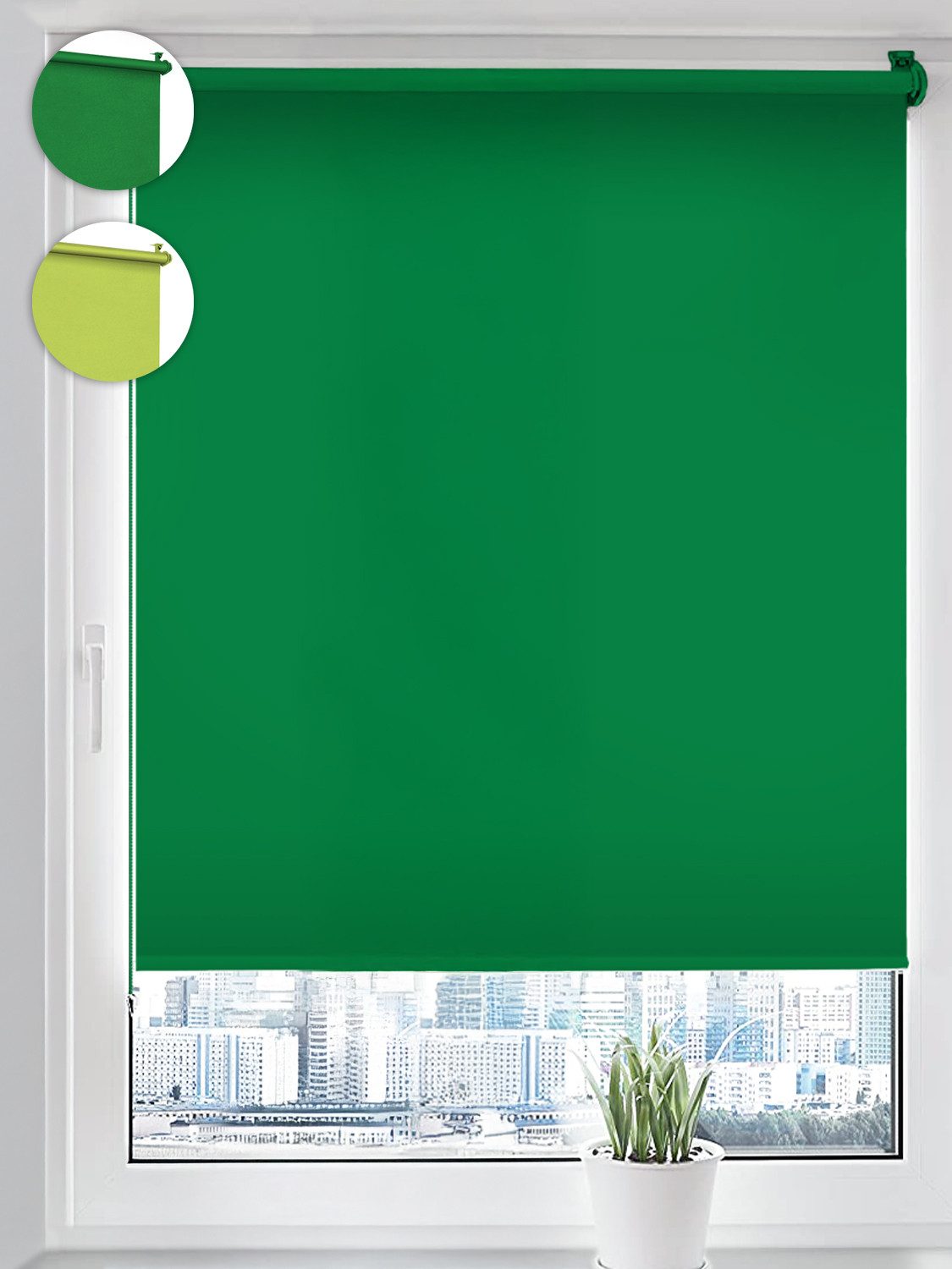 Verdunklungsrollo Seitenzugrollo, Sonello, verdunkelnd, einfache Montage ohne Bohren, freihängend, Klemmfix, 30 cm x 100 cm Grün Verdunkelungsrollo, Rollos Fenster, Sonnenschutz