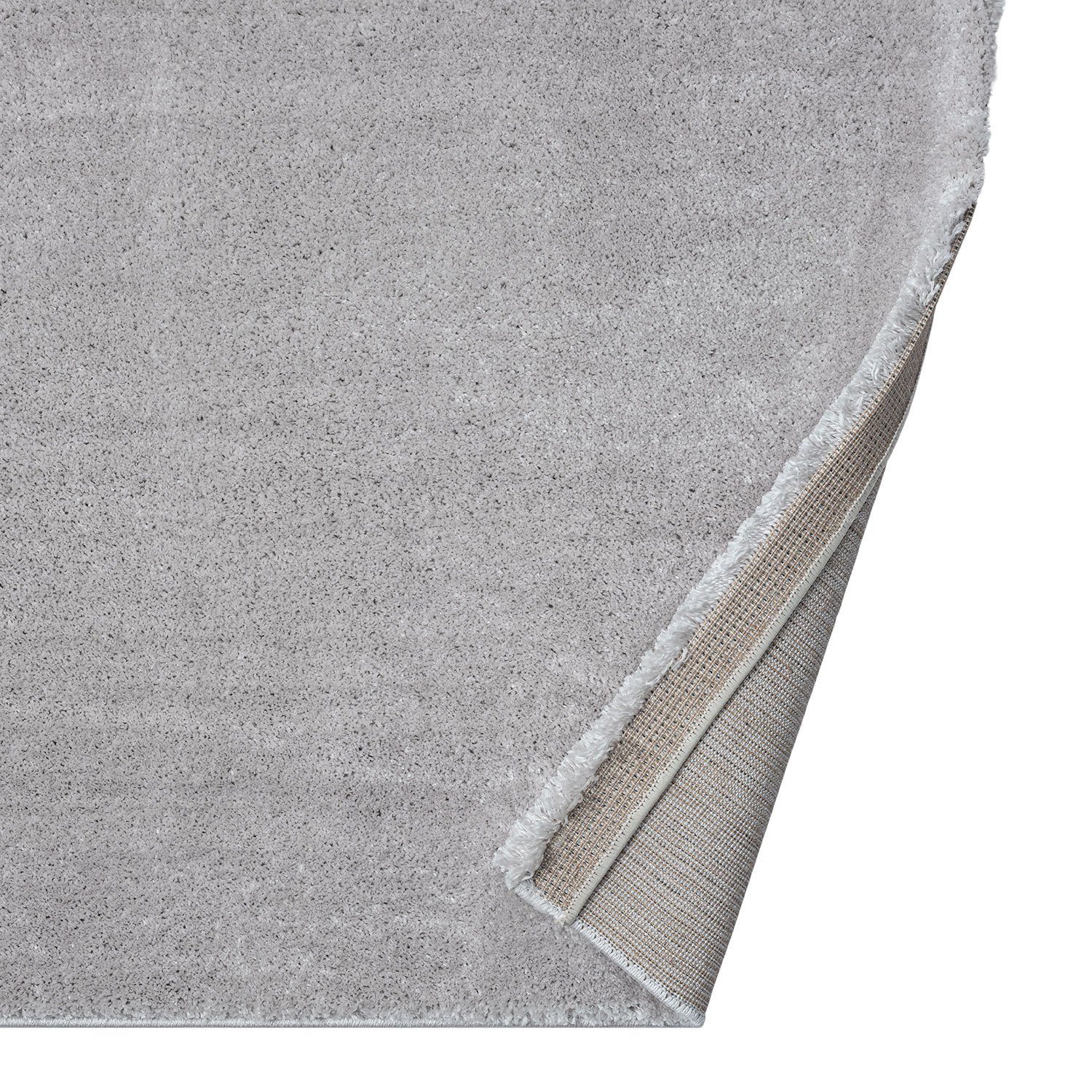 Fellteppich Designer Teppich mit Glänzend, Grau Höhe: Rechteckig, 10 kuschelig, Weich, mm, Touch, soften Super Einfarbig extra Vimoda, weich