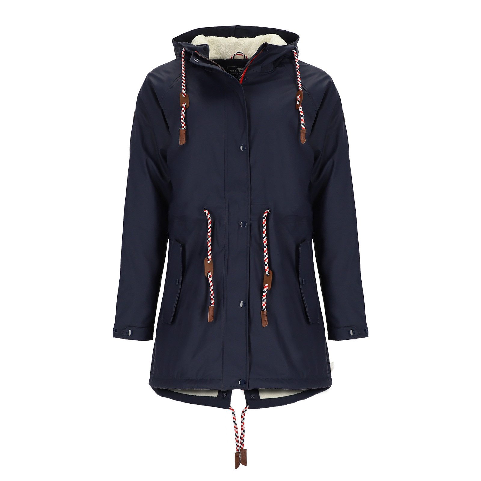 modAS Regenjacke Damen Regenmantel aus PU - Wasserdichte Jacke mit Teddy-Fl günstig online kaufen