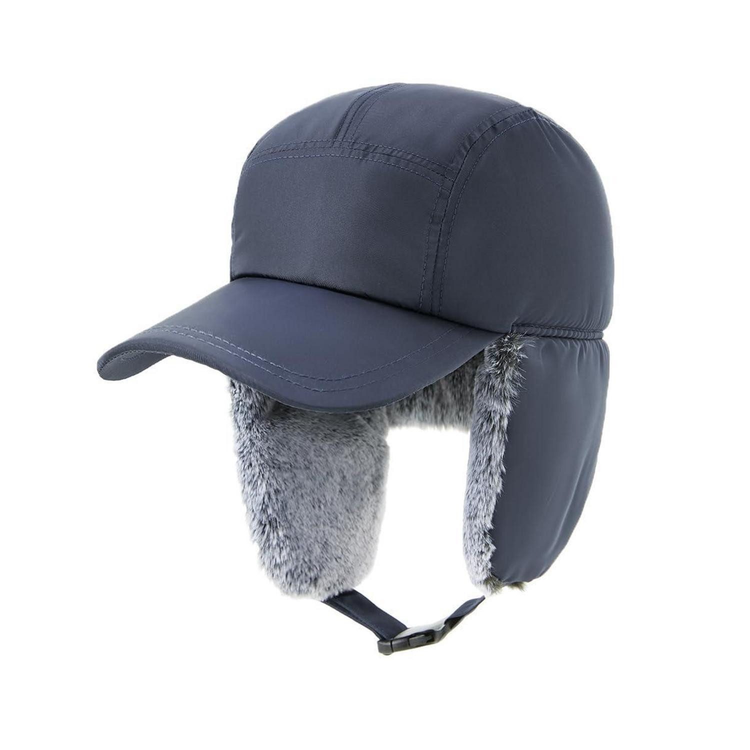 LuxusKollektion Ohrenmütze Winter Fliegermütze Blau (1-St)