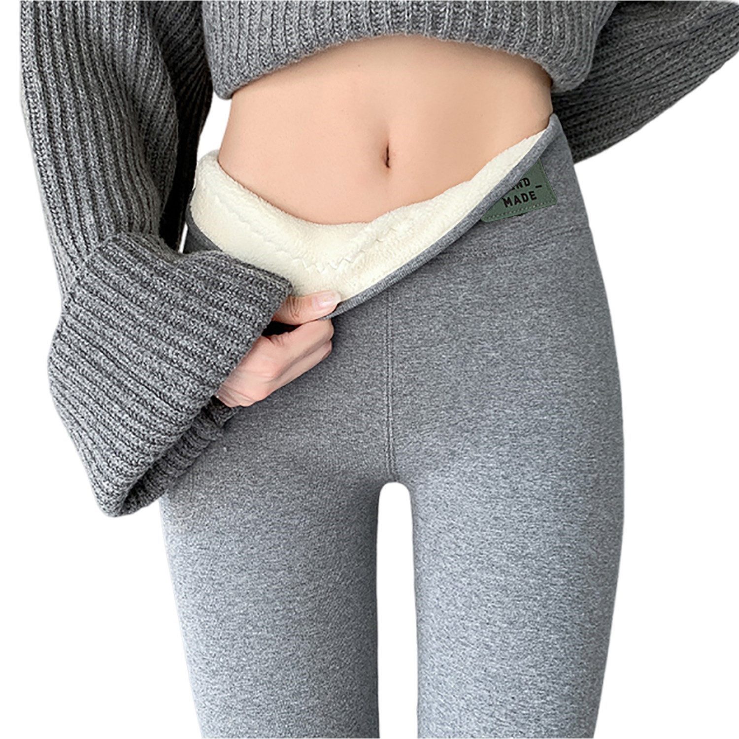 Refttenw Thermoleggings Verlängert Leggins Gefütterte Highwaist Damen Stret günstig online kaufen