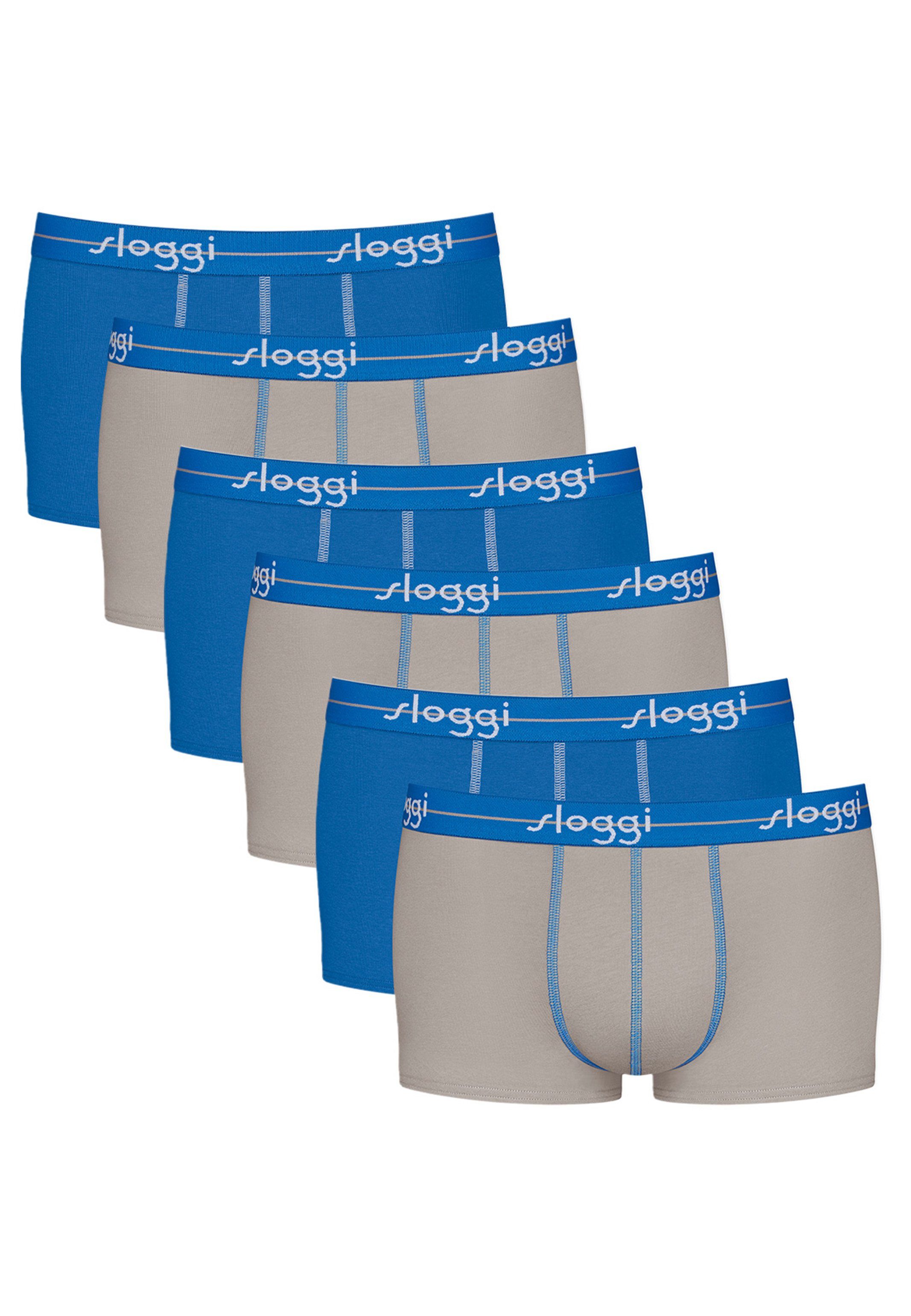 Sloggi Retro Boxer 6er Pack Start (Spar-Set, 6-St) Hipster / Pant - Baumwolle - Ohne Eingriff - Extra weiches Taillenband Mehrfarbig