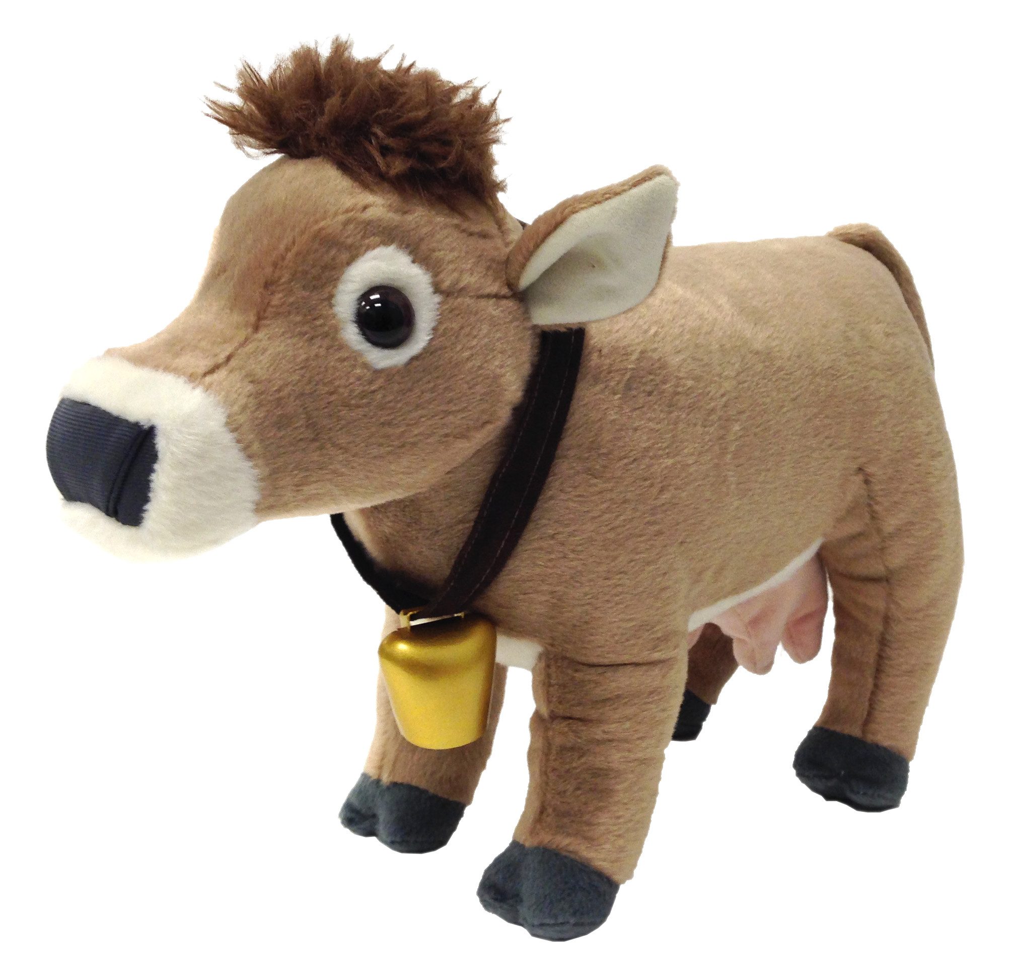 Wild Republic Alpenkuh Plüschtier Mit Glocke – 30 Cm, Braun, Weich Kuschelig, Cuddlekins Serie