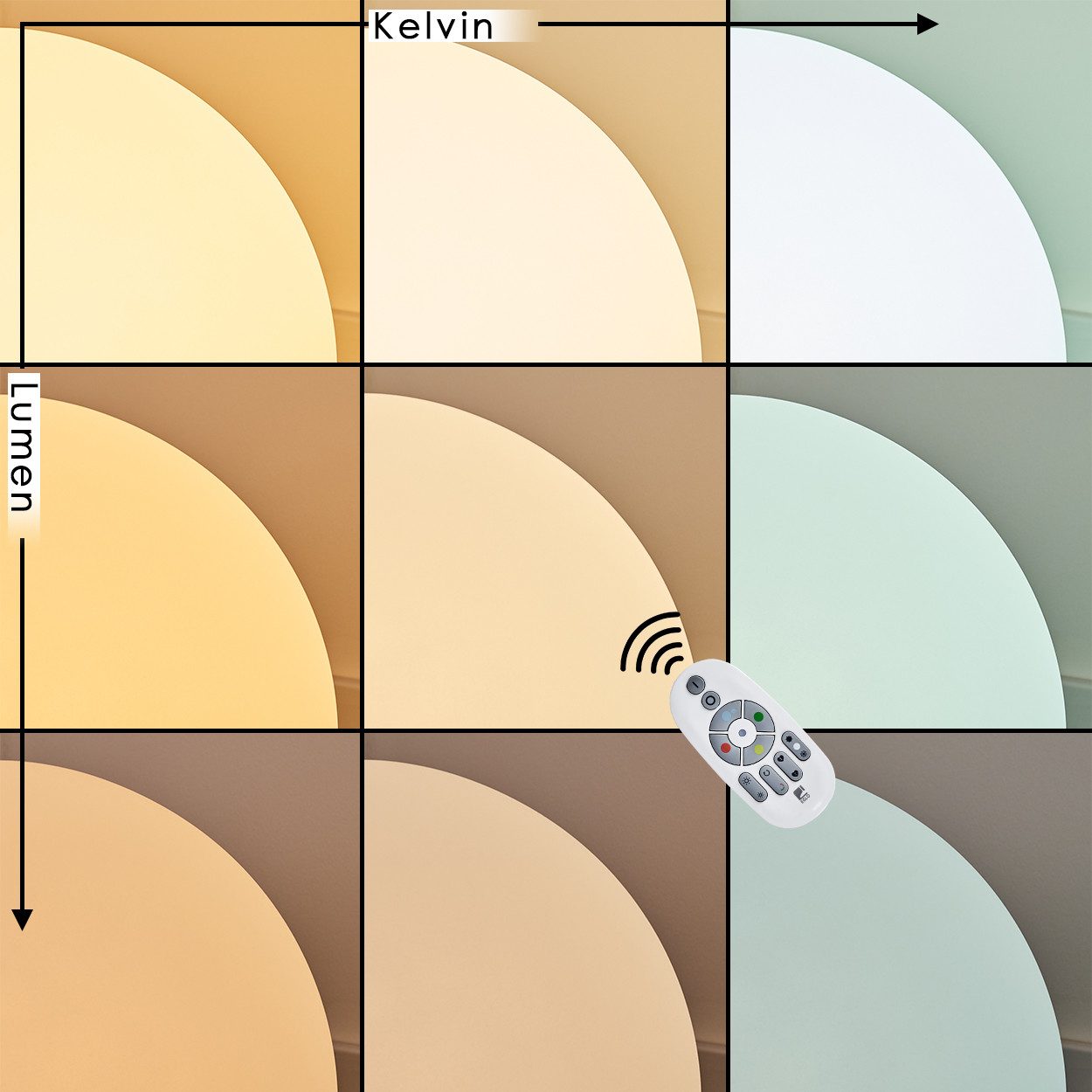 hofstein Pollerleuchte Kugellampe 2er Set aus Kunststoff, Wegelampe Ø 39, 50cm, Fernbedienung, RGB Wegelampe, CCT einstellbar 2700-6500, Farbwechsler, IP 65, E27