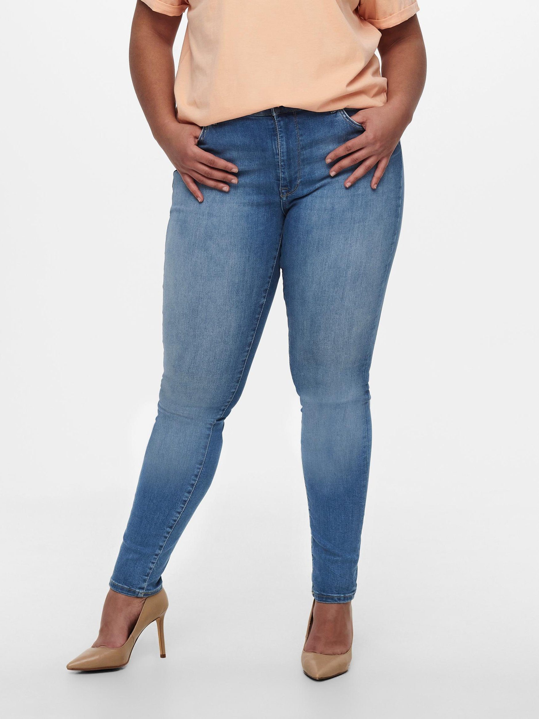 ONLY CARMAKOMA Slim-fit-Jeans Curvy Skinny Jeans Plus Size Stretch Denim Hose CARMAYA 7043 in Hellblau