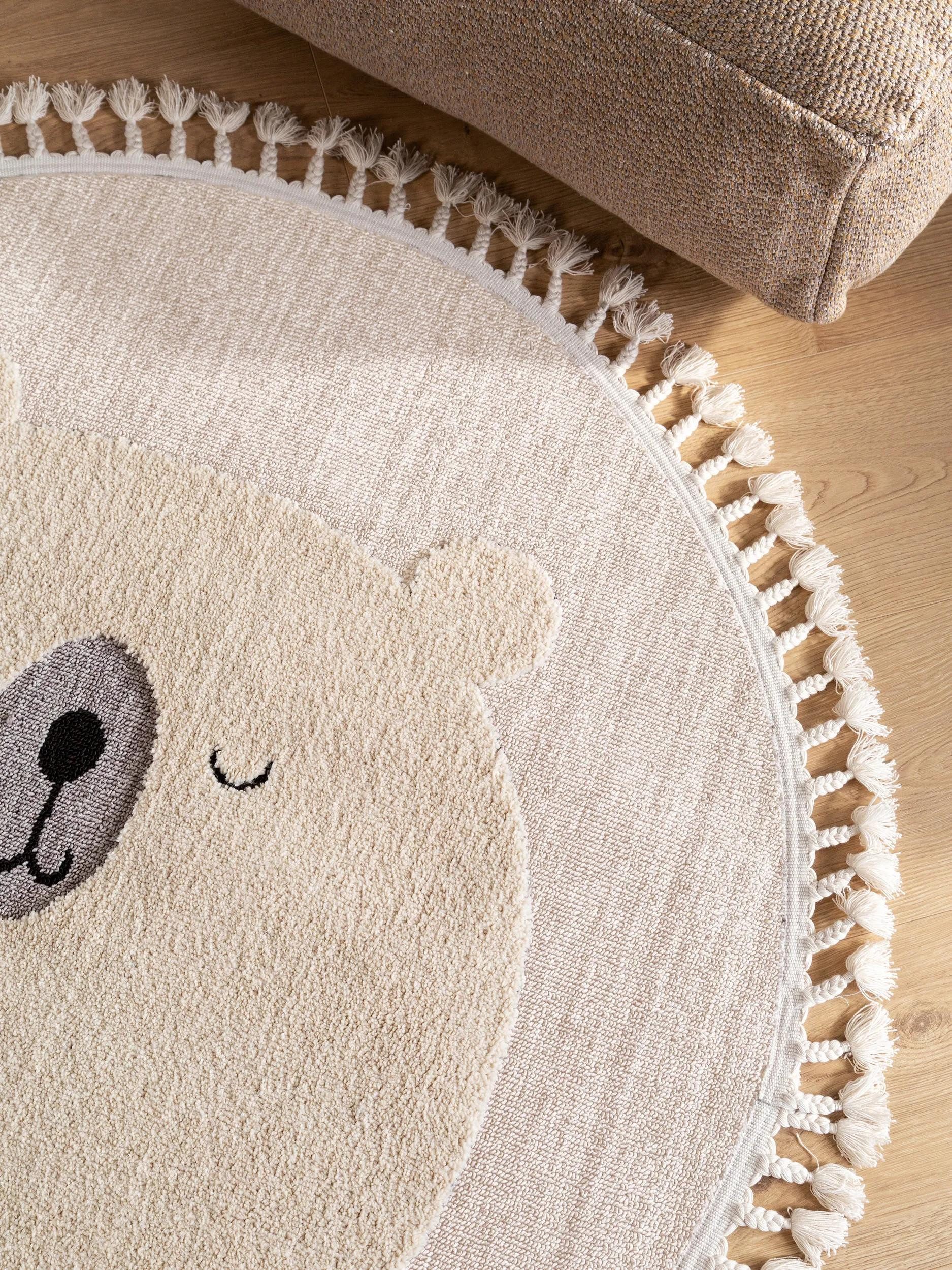 benuta Kinderteppich Momo, rund, Höhe: 11 mm, Kuscheliger Teppich fürs Kinderzimmer, Kinder-Motiv, Sanft, Weich