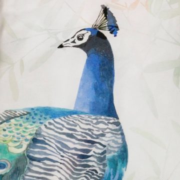 Bettwäsche Peacock 4733 985 Multicolor, Estella, Mako-Satin, 2 teilig, Floral, Vogel