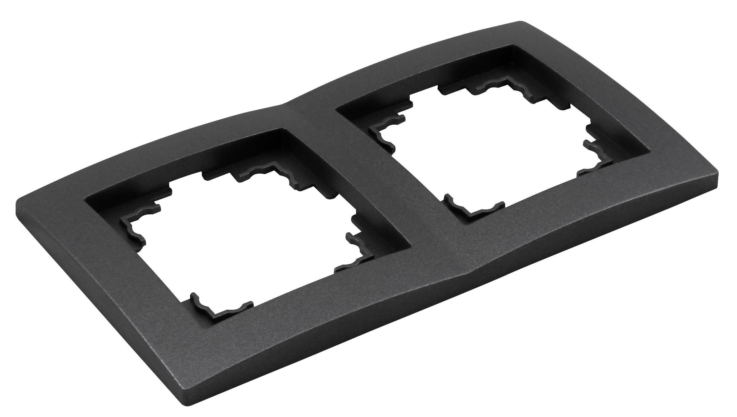 Steckdose Rahmen McPower Flair, 2-fach, anthrazit
