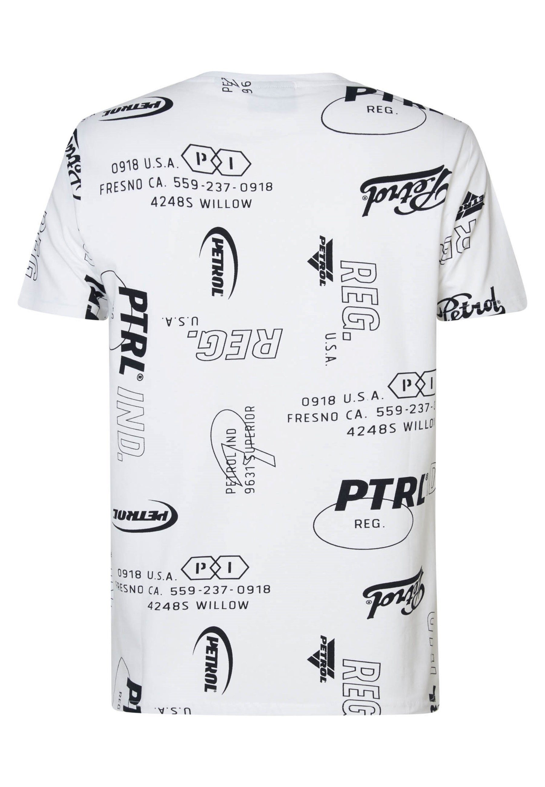 weiß T-Shirt All-Over-Print Industries mit T-Shirt Petrol Kurzarmshirt