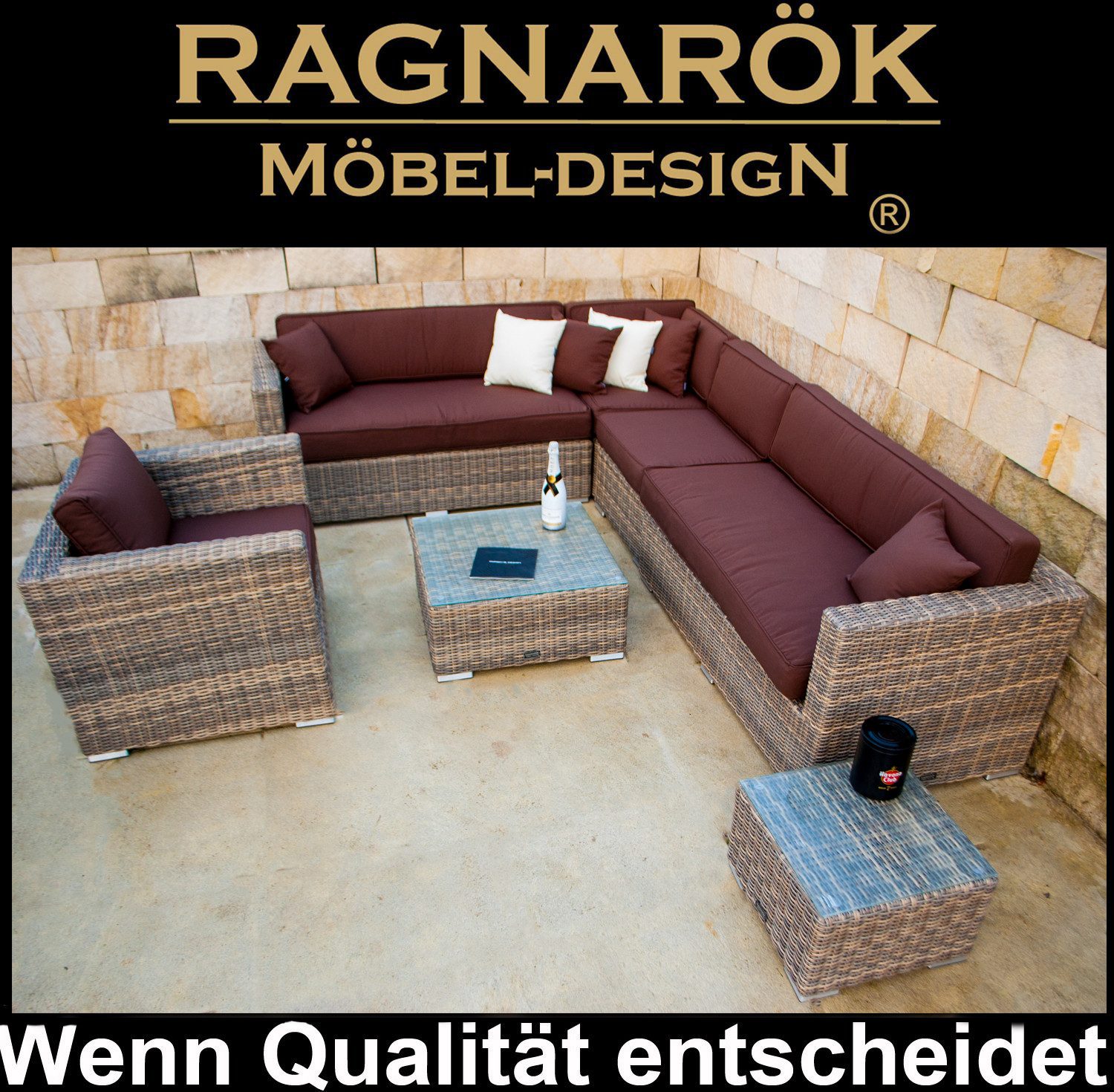 Ragnarök Möbel-Design Gartenlounge-Set Narvik, (Set, Ecklounge, Polyrattan, günstig online kaufen