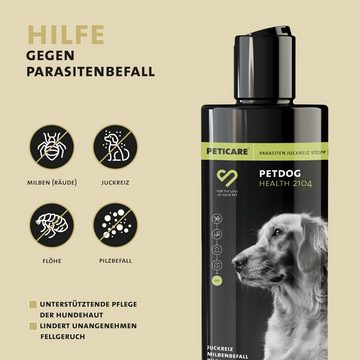 Peticare Tiershampoo Parasiten, Juckreiz Shampoo für Hunde - petDog Health 2104, 250 ml