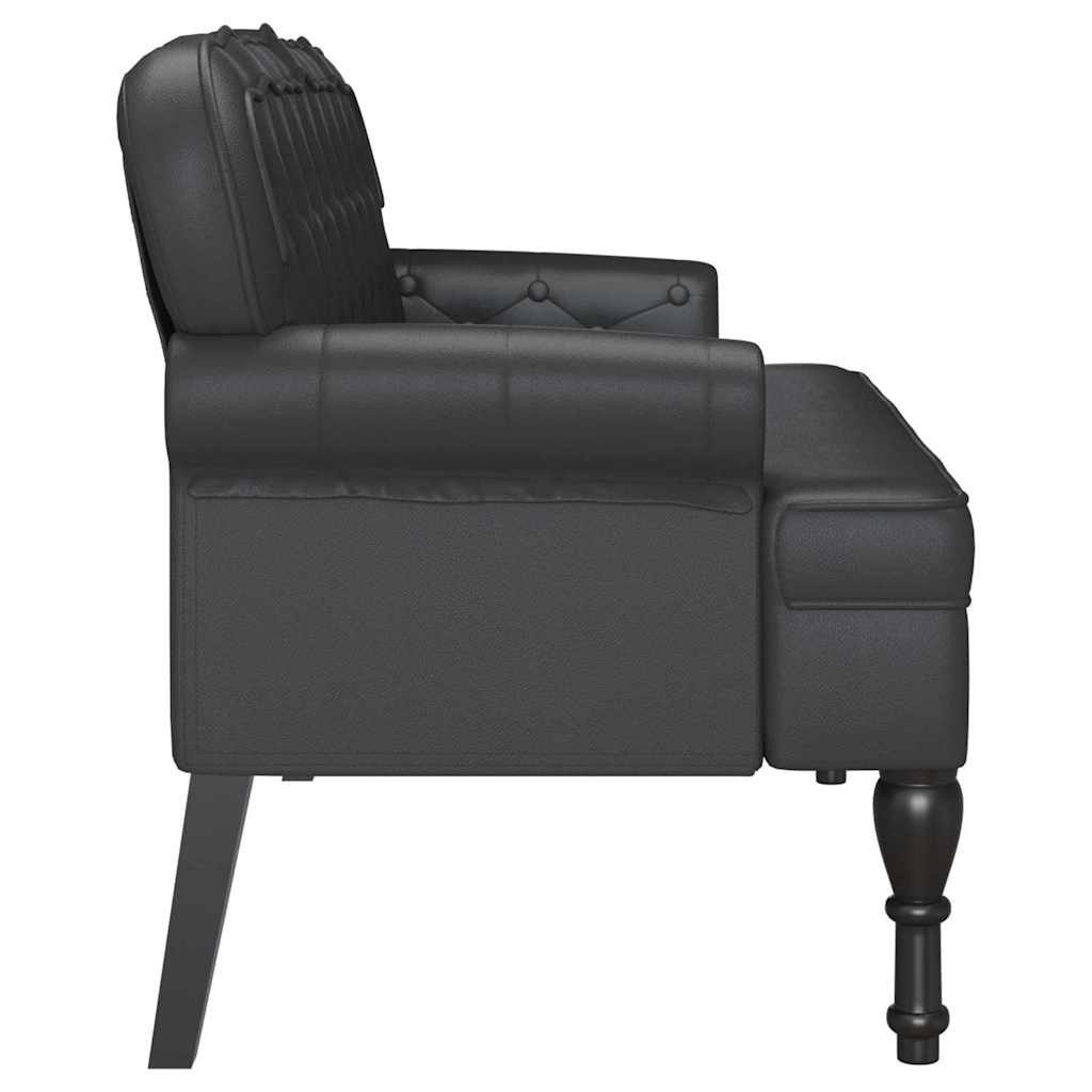 vidaXL Sitzbank Chesterfield Bank Schwarz 119,5 x 64,5 x 75 cm Kunstleder (1-St) – Bild 5 von 5