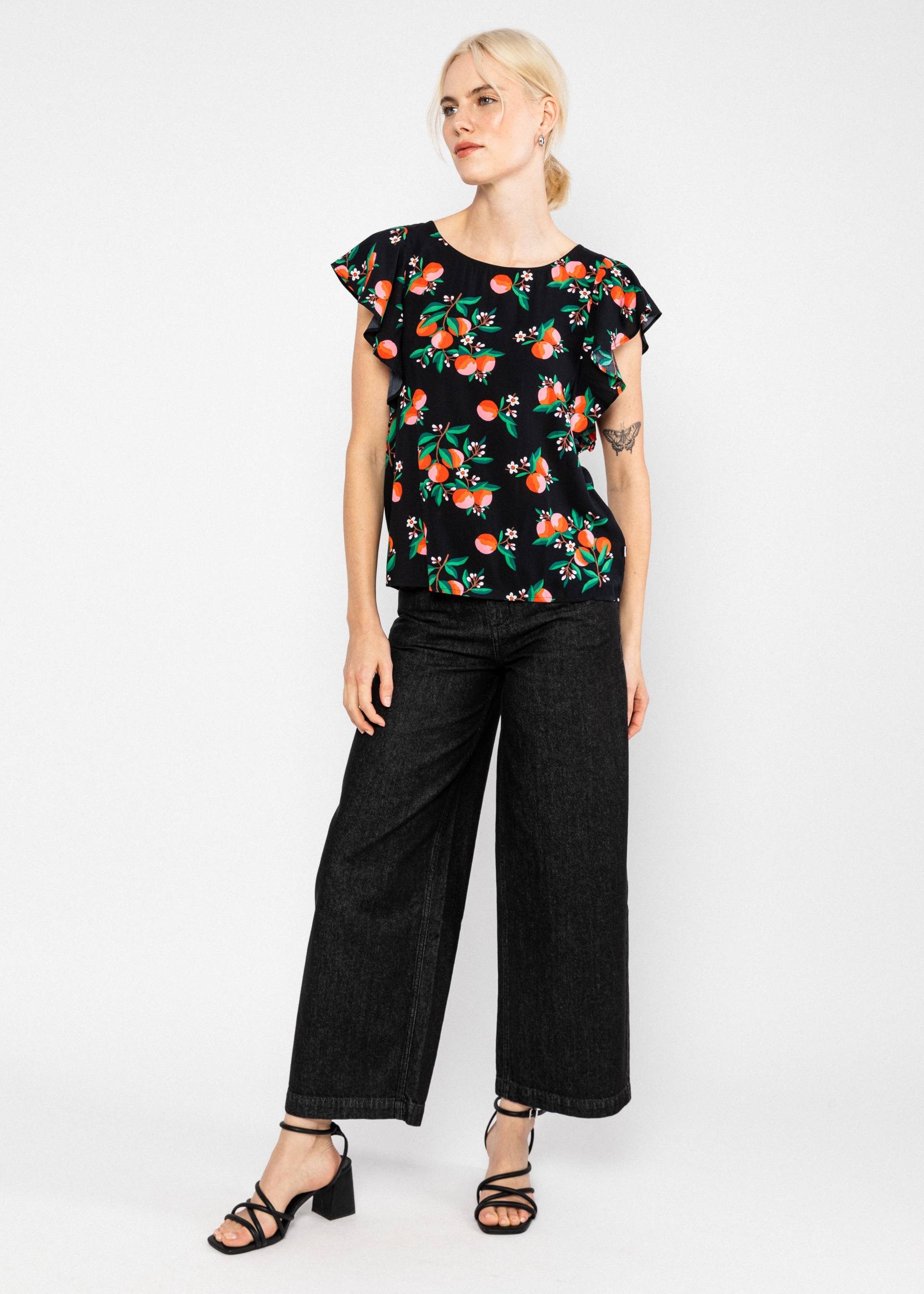 Blutsgeschwister Kurzarmbluse Sommer Top Lovebirds Wings - Bluse Damen - Blusentop - Kurzarmbluse