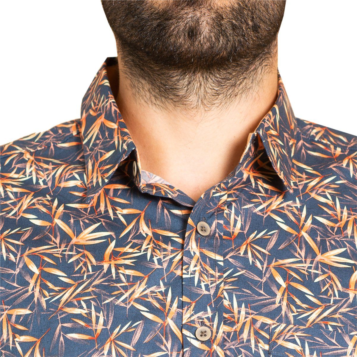 PANASIAM Hawaiihemd Herren Freizeithemd in tropisch buntem Design aus 100 % Baumwolle leichtes Kurzarmhemd für den Sommer bequem und luftig
