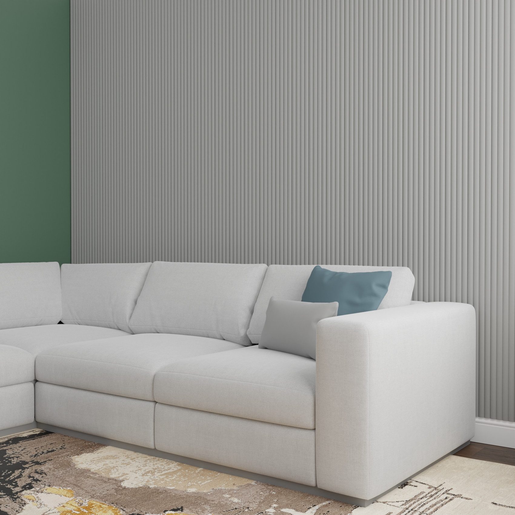 Hexim Wanddekoobjekt Wave De Luxe Sandgrey (Wave Lamellen 2,75m MDF Lamellenwand Wandpaneele Lamellenverkleidung Wandverkleidung Akusiktpaneele Holzpaneele Natur Holz (1 Paneel, Wave De Luxe Sandgrey)