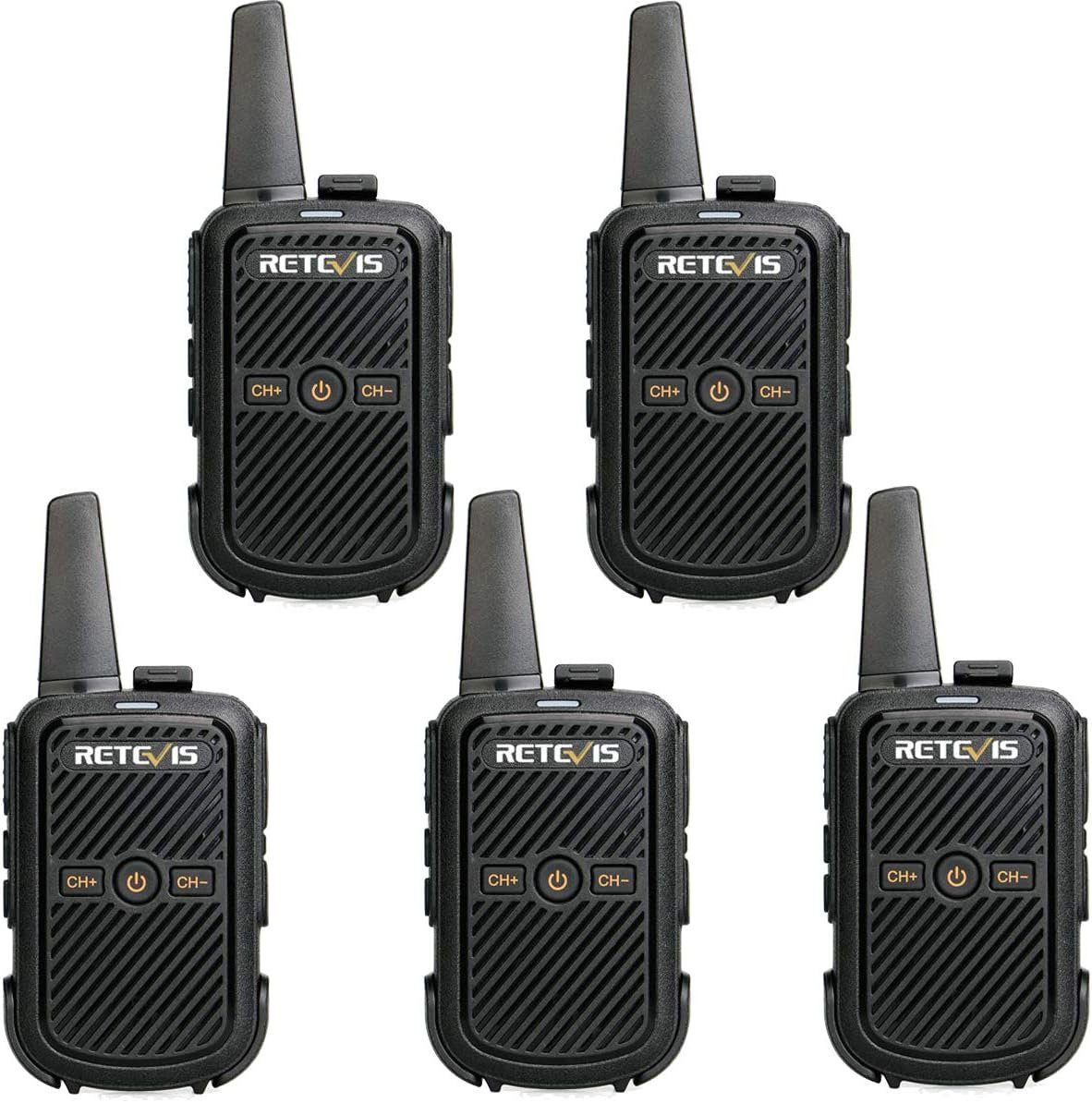 Retevis Walkie Talkie RT15,VOX Funkgerät,50 CTCSS/208DCS,16 Kanäle,für Restaurants (5 Stück)