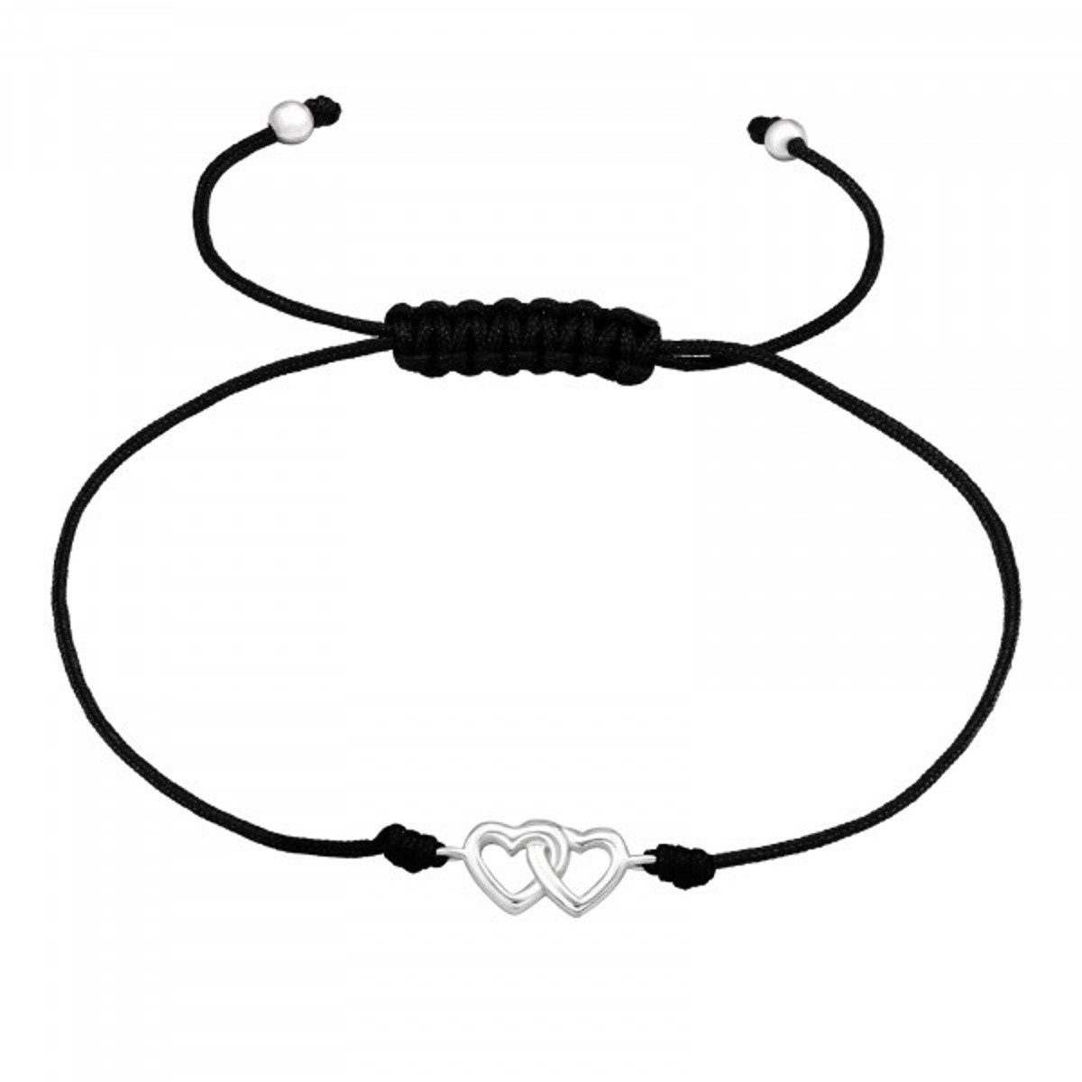 ALEXANDER YORK Freundschaftsarmband 2 HERZEN, 925 Sterling Silber