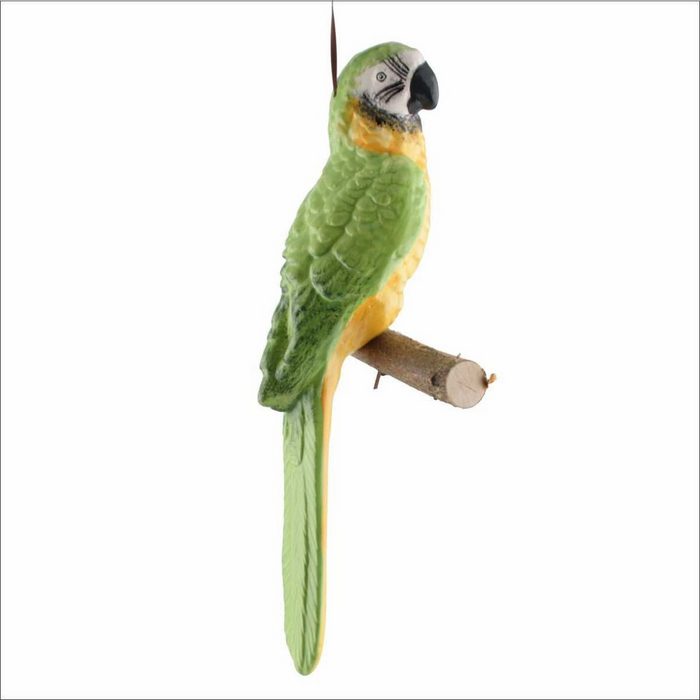 Tangoo Gartenfigur Tangoo Keramik Papagei mit grün-gelbem Gefieder zum Hängen (Stück)