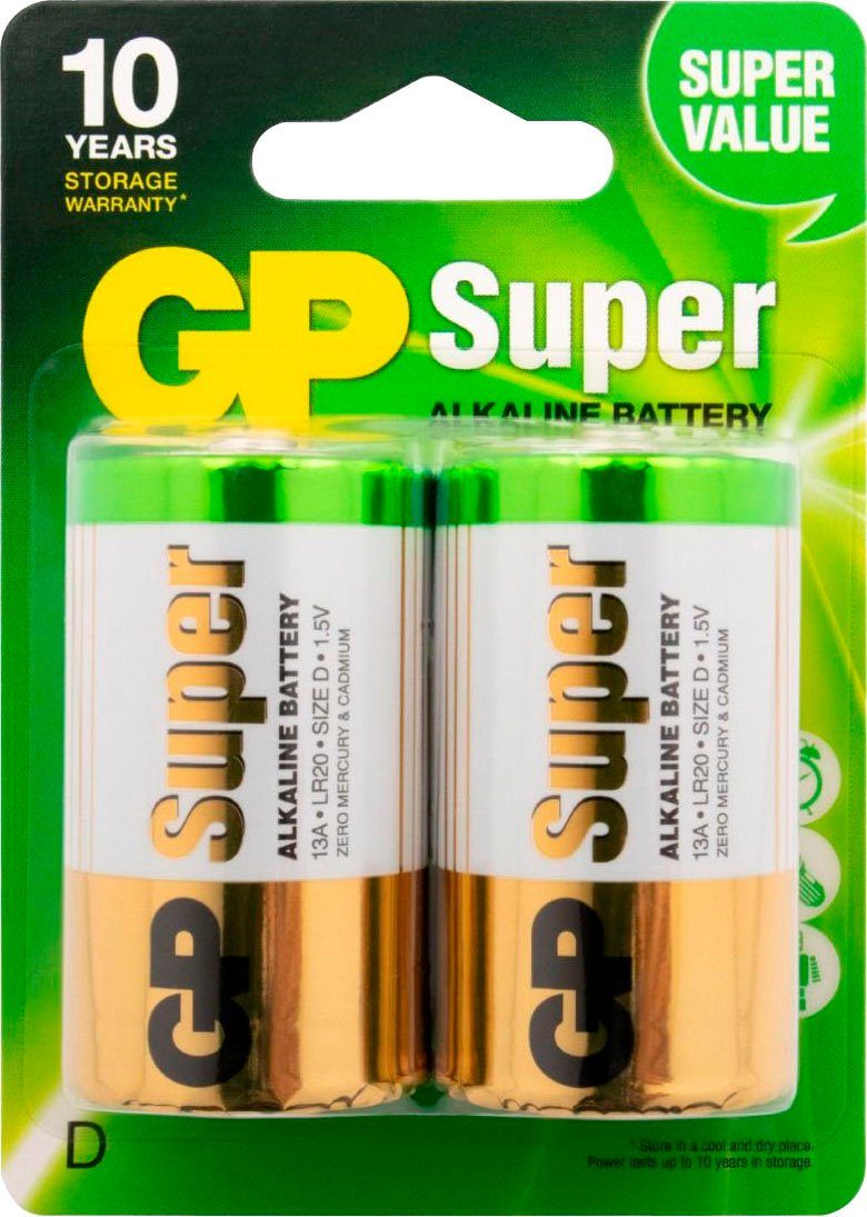 Alkaline LR20 2er (1,5 2 Batteries St) Batterie, V, GP Super D Pack