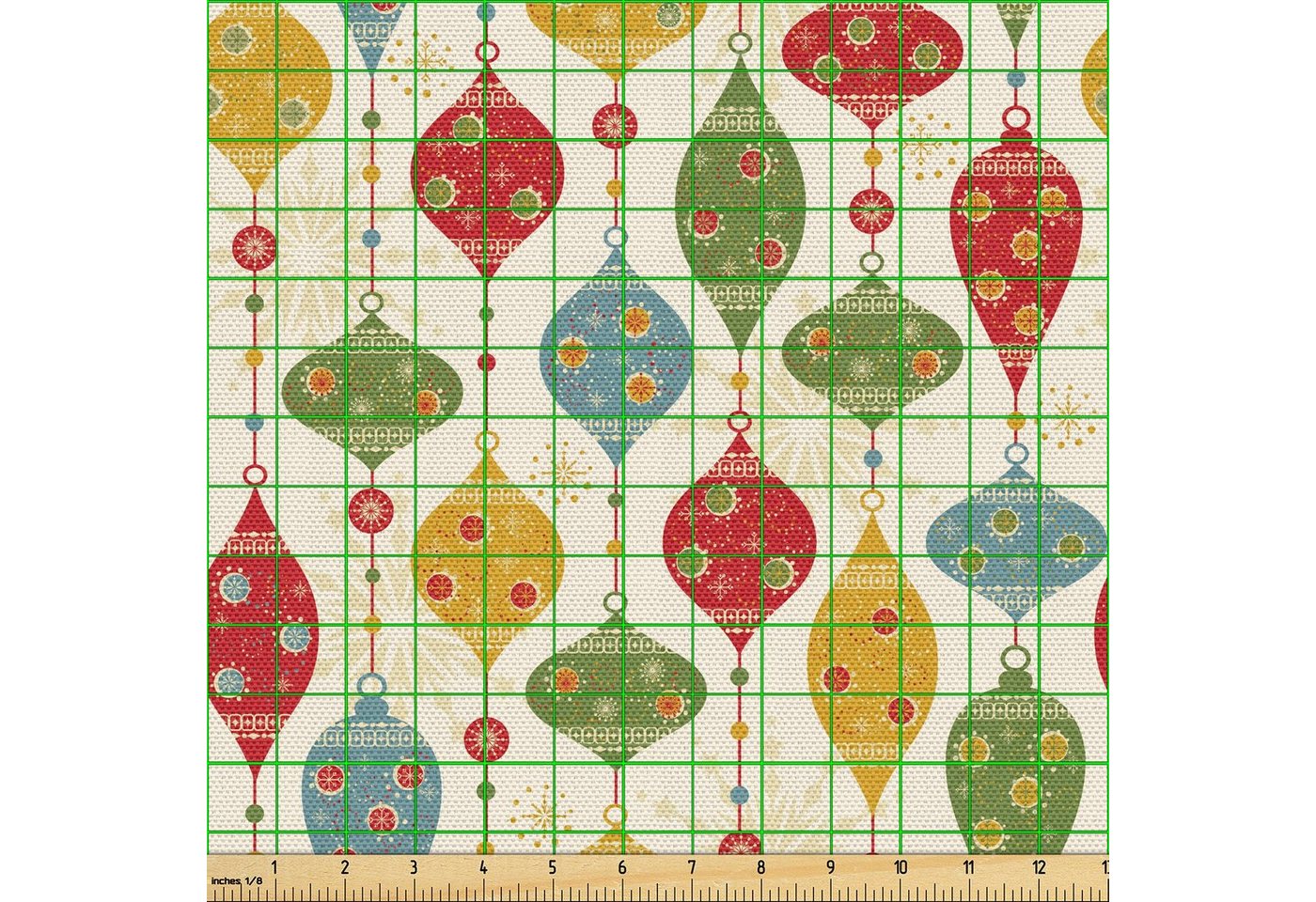 Thumbnail - Abakuhaus Stoff Schön Gewebten Stoff für Polster und Wohnaccessoires, Weihnachten Vintage Party Print