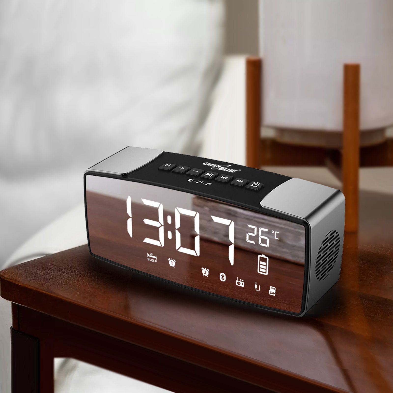 GreenBlue GB200 Bluetooth-Lautsprecher (Bluetooth-Lautsprecher Multi Radiowecker)