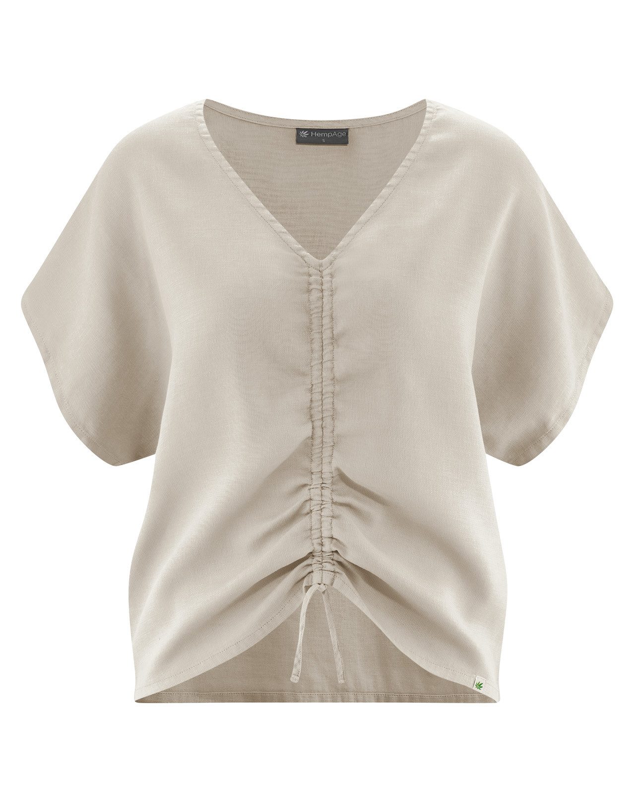 Hemdbluse Geraffte Sommerbluse Hanf/Biobaumwolle - Casual Fit