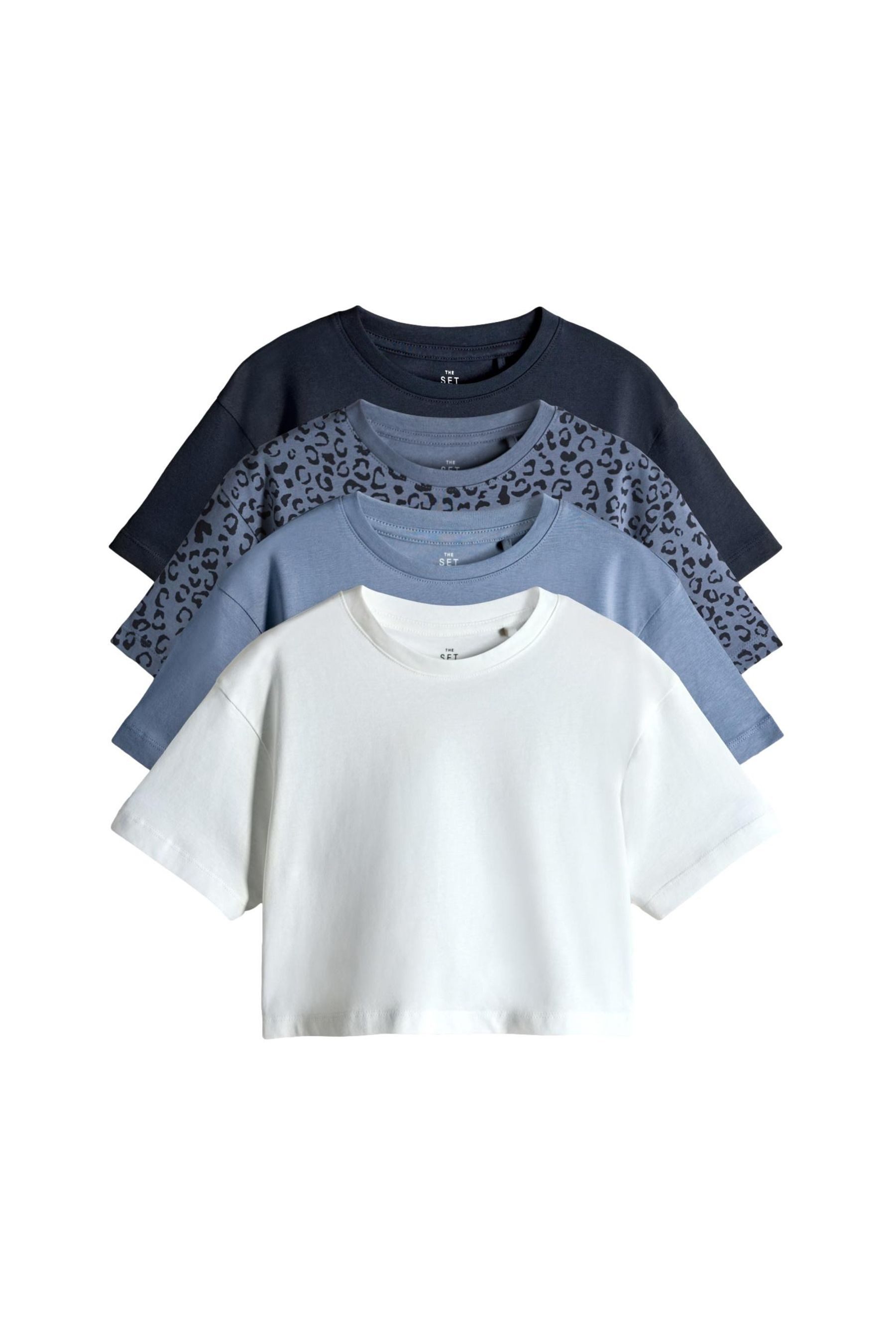 T-Shirt The Set Kurzärmelige Skater-T-Shirts, 4er-Pack