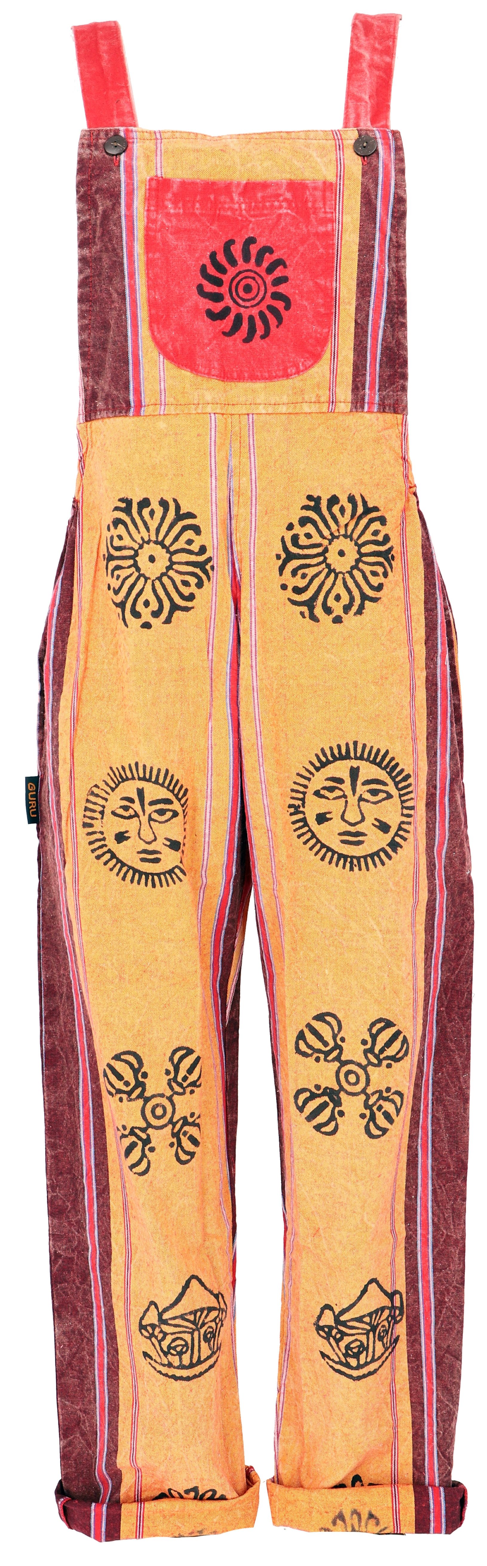 Guru-Shop Relaxhose Latzhose, Ethno Style Boho oversize Einteiler,.. alternative Bekleidung